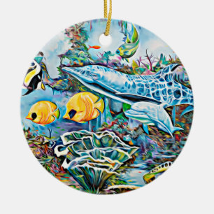Under the Sea Creatures Ocean Christmas Ornament