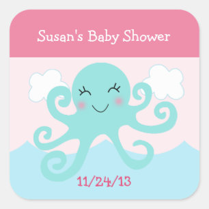 Under the Sea Creatures/Stickers/Cupcake Toppers Square Sticker