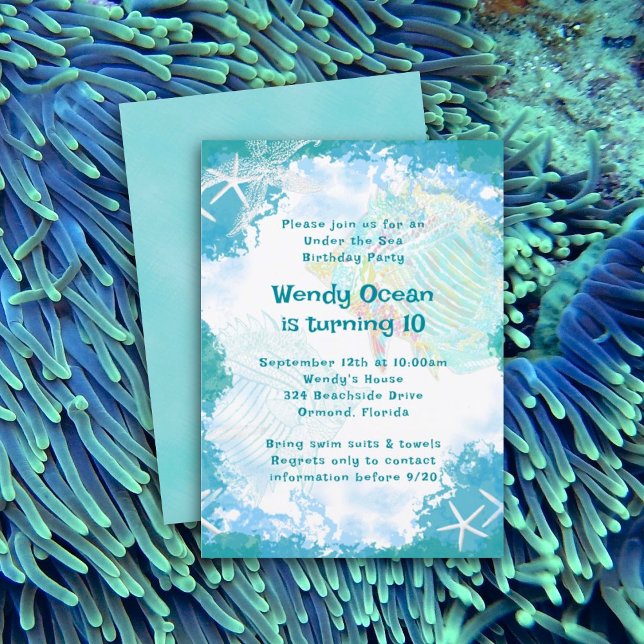Under the Sea Custom Birthday Party Invitations (Creator Uploaded)
