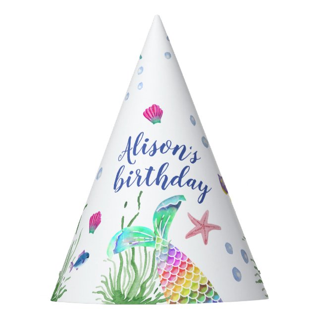 Under The Sea Custom Name Party Hat (Front)
