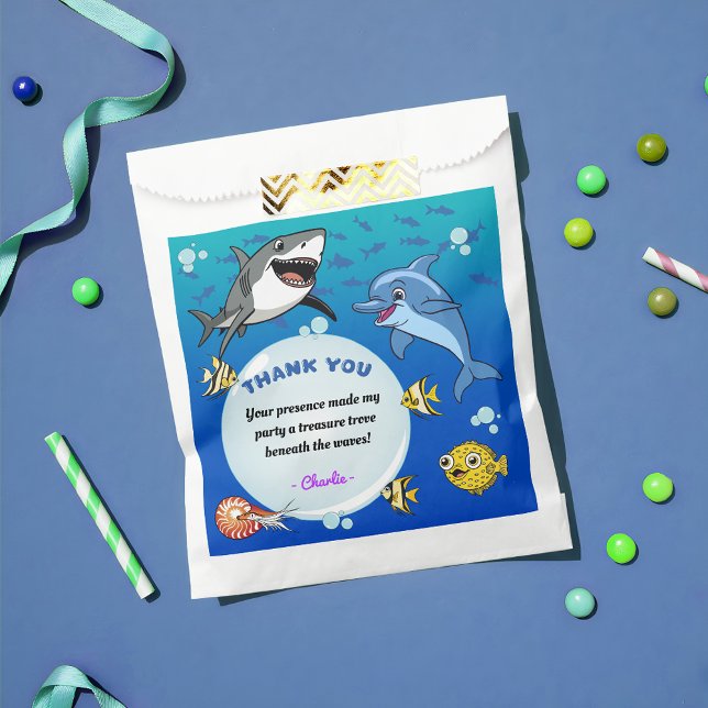 Under the Sea Cute Cartoon Ocean Animals Party Favour Bags (Creator Uploaded)