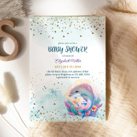 Under The Sea Cute Dolphin Baby Girl Shower