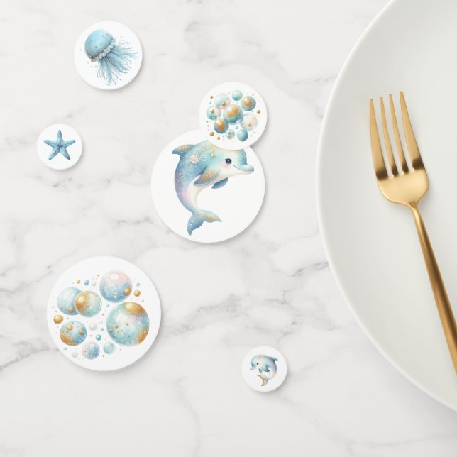 Under the Sea Cute Dolphins Starfish Bubble Confetti (Group)