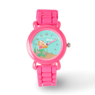 Under the Sea Cute Mermaid Girl Personalised Watch