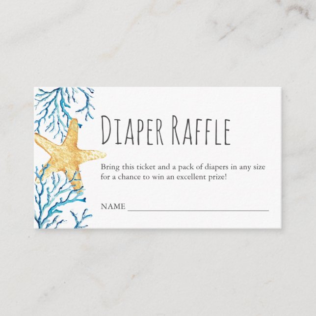 Under the Sea Diaper Raffle Invitation Enclosure (Front)