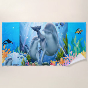 Under The Sea Dolphin Beach Towel