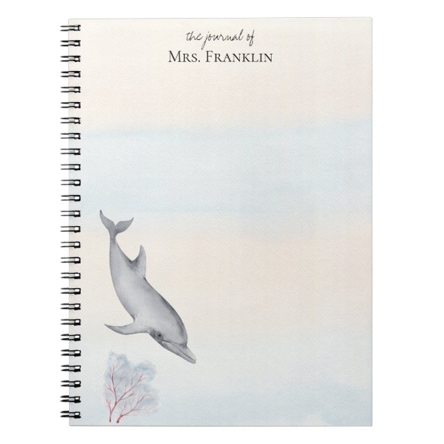 Under the Sea Dolphin Personalised 2  Notebook (Front)