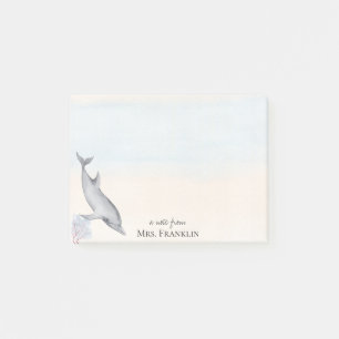 Under the Sea Dolphin Personalised 2  Post-it Notes