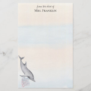 Under the Sea Dolphin Personalized 2 Stationery