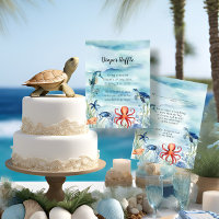 Under the Sea Dolphin Turtle Blue Diaper Raffle