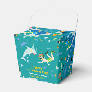 Under the sea dolphins and boy birthday party favour box