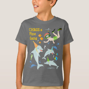 Under the sea dolphins and boy birthday party T-Shirt