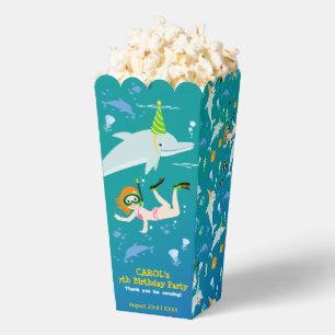 Under the sea dolphins and girl Birthday Party Favour Box