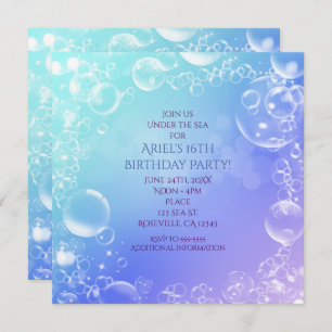 Under the Sea Enchanted Bubbles Party Invitations