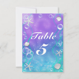 UNDER THE SEA Enchanted Party Table Number Card