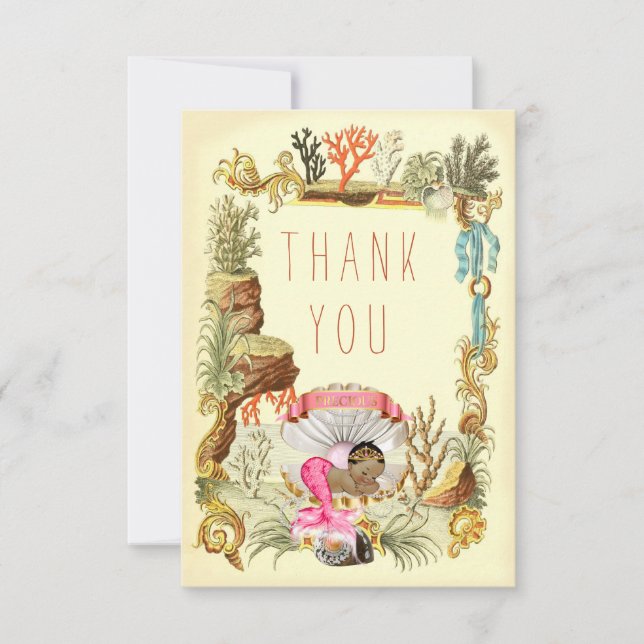 Under The Sea Ethnic Mermaid Princess Thank You (Front)