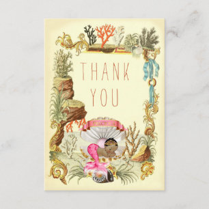 Under The Sea Ethnic Mermaid Princess Thank You Card