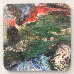 Under the Sea Fairy tale series painting in green  Coaster