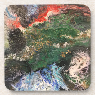 Under the Sea Fairy tale series painting in green  Coaster