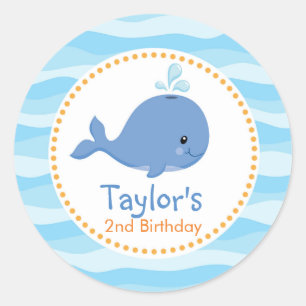 Under The Sea Favour Stickers (Blue Whale)