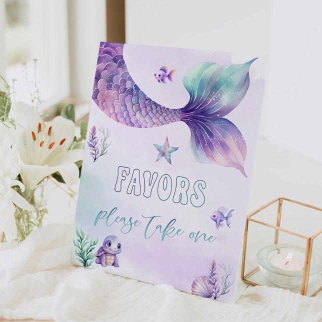 Under the Sea Favours. Mermaid birthday favours Pedestal Sign (Creator Uploaded)