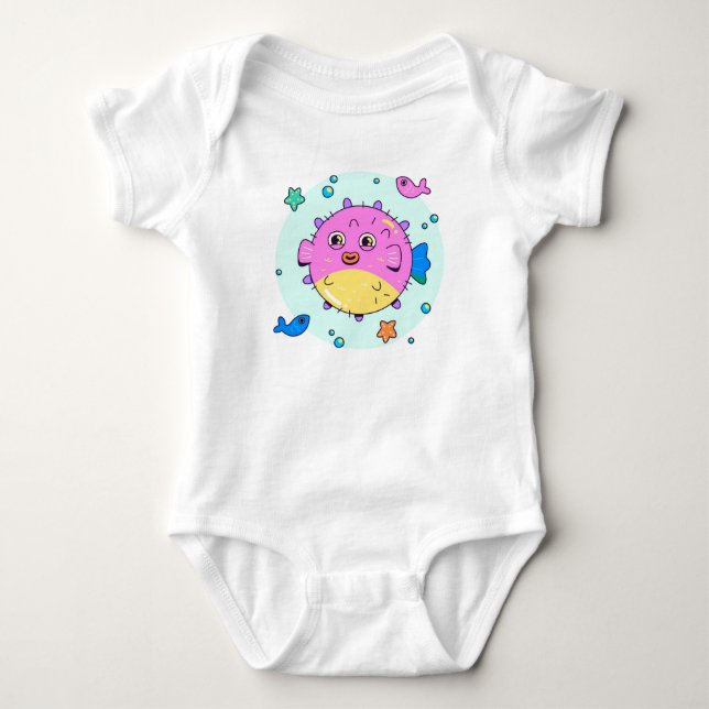 Under the Sea Fish Adventure Baby Bodysuit (Front)