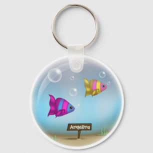 Under the Sea - Fish Bowl Design - Keychain