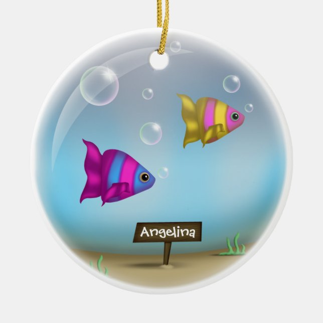 Under the Sea - Fish Bowl Design Ornament (Front)
