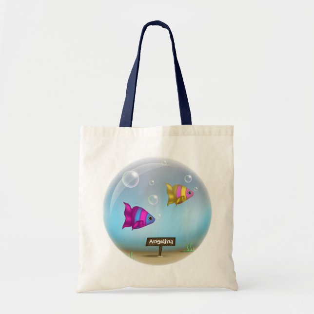 Under the Sea - Fish Bowl Design - Tote Bag (Front)