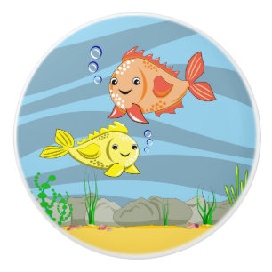 Under the Sea Fish Ceramic Knob