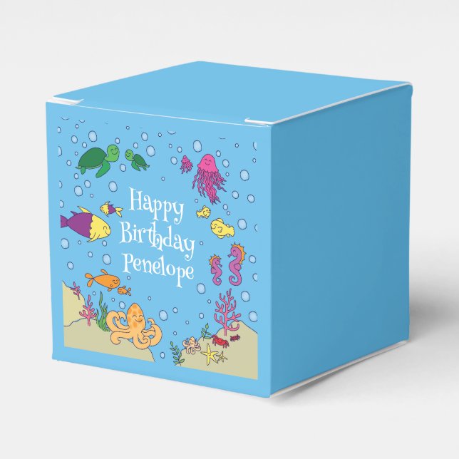 Under the Sea Fish Kids Birthday Party Favour Box (Front Side)
