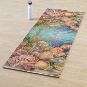 Under The Sea Fish Shells  Yoga Mat