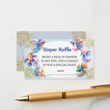 under the sea fishes Diaper Raffle baby shower