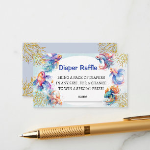 under the sea fishes Diaper Raffle baby shower Enclosure Card