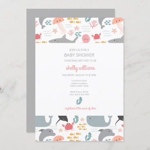 Under The Sea Friends Pattern Invitation