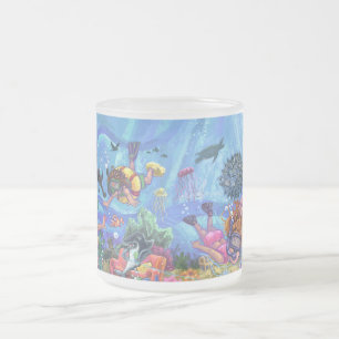 Under the Sea Frosted Glass Coffee Mug