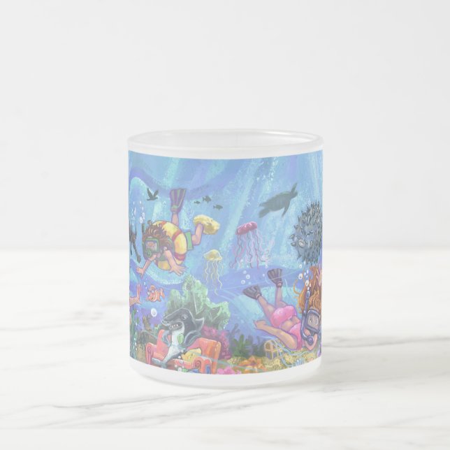 Under the Sea Frosted Glass Coffee Mug (Center)