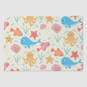 Under the Sea Funny Colourful Creatures Pattern  Tissue Paper