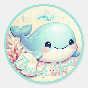 Under the Sea Gender Neutral Baby Shower Ocean  Classic Round Sticker