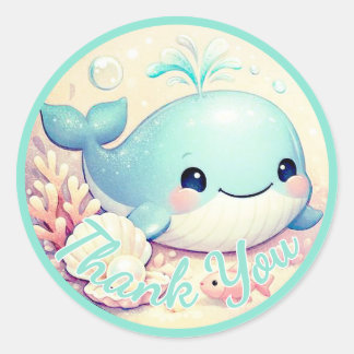 Under the Sea Gender Neutral Baby Shower Ocean Classic Round Sticker
