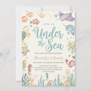 Under the sea Gender Neutral Baby Shower PARTY Invitation