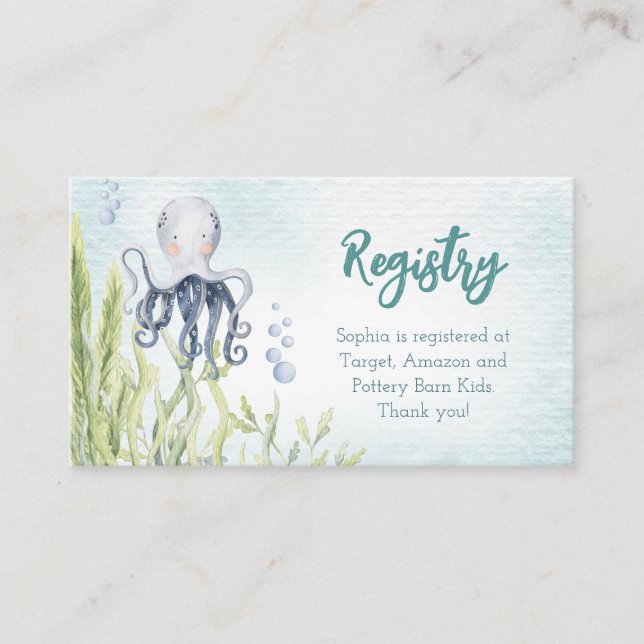 Under The Sea Gift Registry Baby Shower Card (Front)