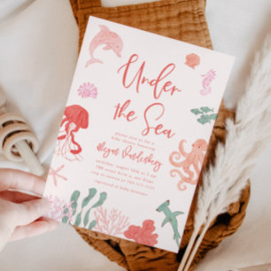Under The Sea Girl Baby Shower Invitation