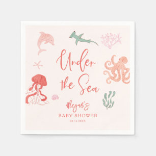 Under The Sea Girl Baby Shower Napkin
