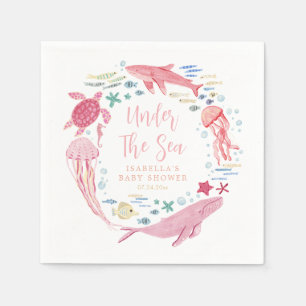 Under The Sea Girl Baby Shower Napkin