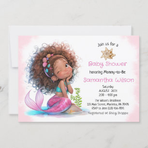 Under the Sea Girl Little Mermaid Baby Shower Invitation