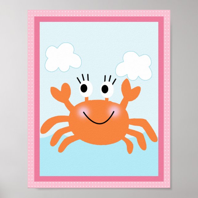 Under the Sea/ Girl /Sealife/Pink Art Poster (Front)