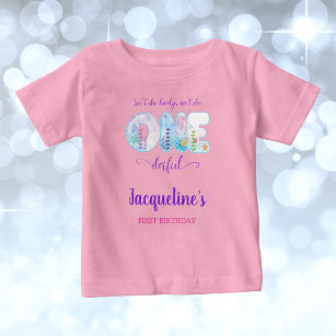 Under The Sea Girls 1st Birthday Party Pink Baby T-Shirt
