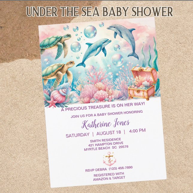 Under the Sea Girls Baby Shower   Invitation (Creator Uploaded)