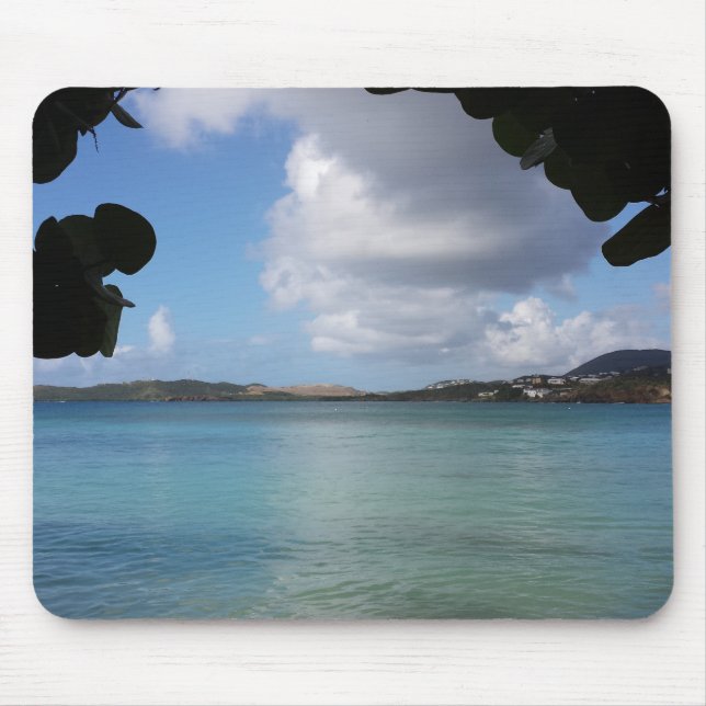 Under the Sea Grape with Turquoise Ocean View Mouse Mat (Front)